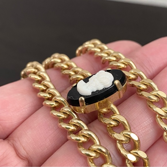 Vintage Unsigned Victorian Lady Cameo Choker Necklace - Picture 11 of 16